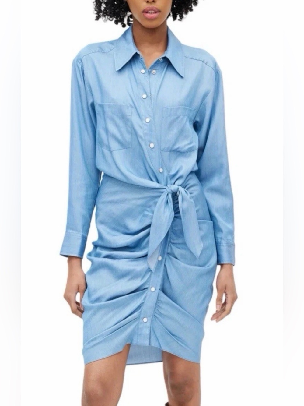 Veronica Beard Size 0 • Denim Blue Western Long Sleeve Dress.